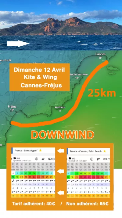 parcours du downwind frejus cannes EWS