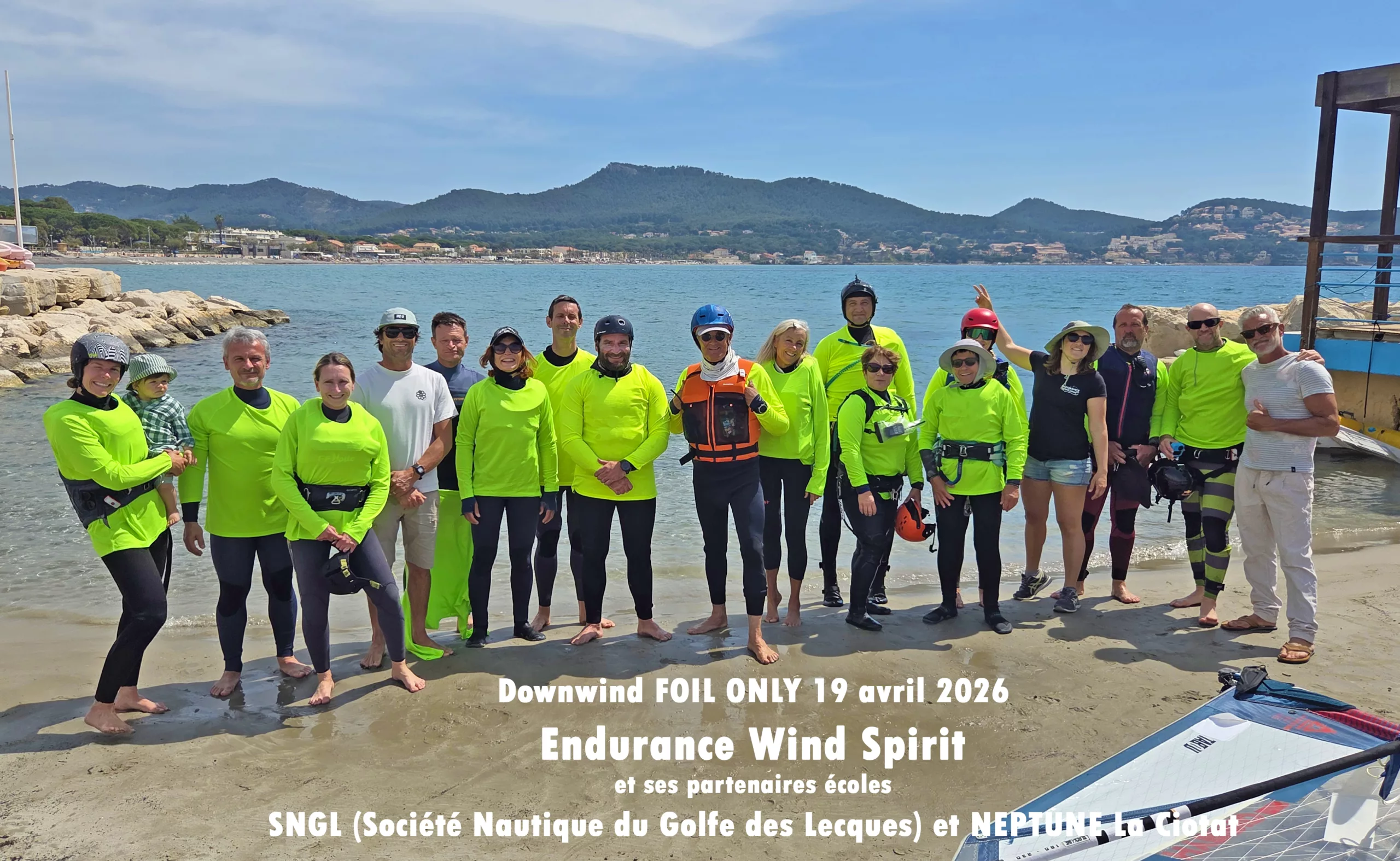 photo de groupe lors du Downwind EWS et SNGL